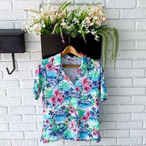 NWT Cathy Daniels Floral Short Sleeve Shirt